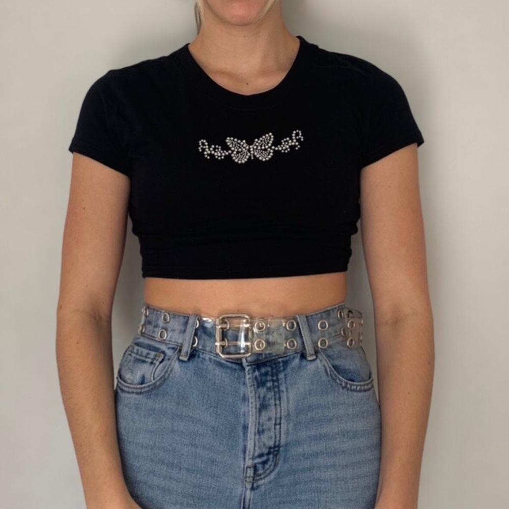 Super Cute Vintage butterfly crop top